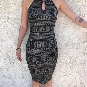Tribal print fitted dress